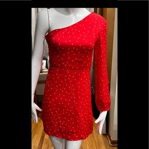 Brand New Fashion Nova Red Polka Dots Mini Dress. Size xs